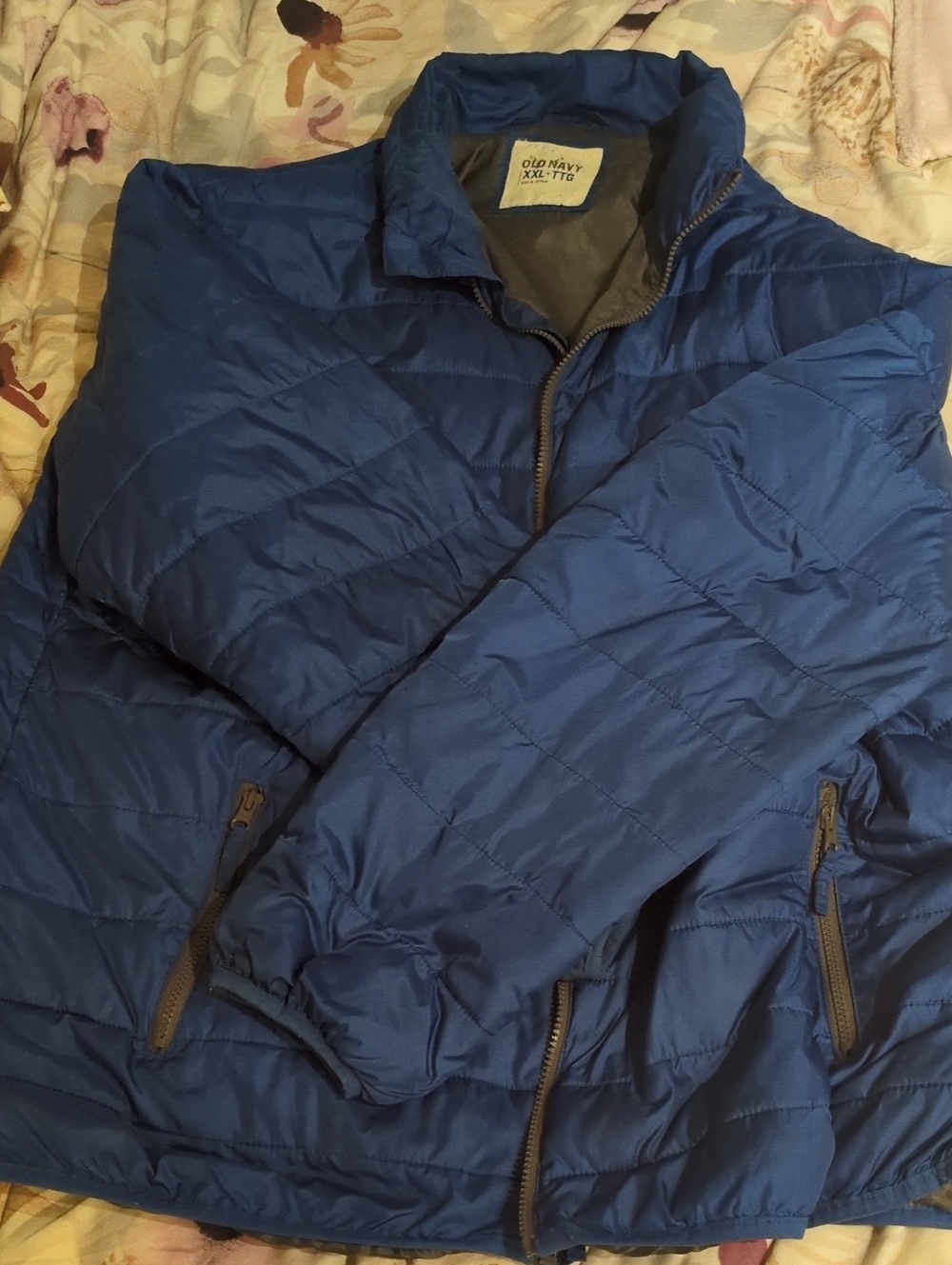 Old Navy Men's Royal Blue Quilted Puffer Jacket